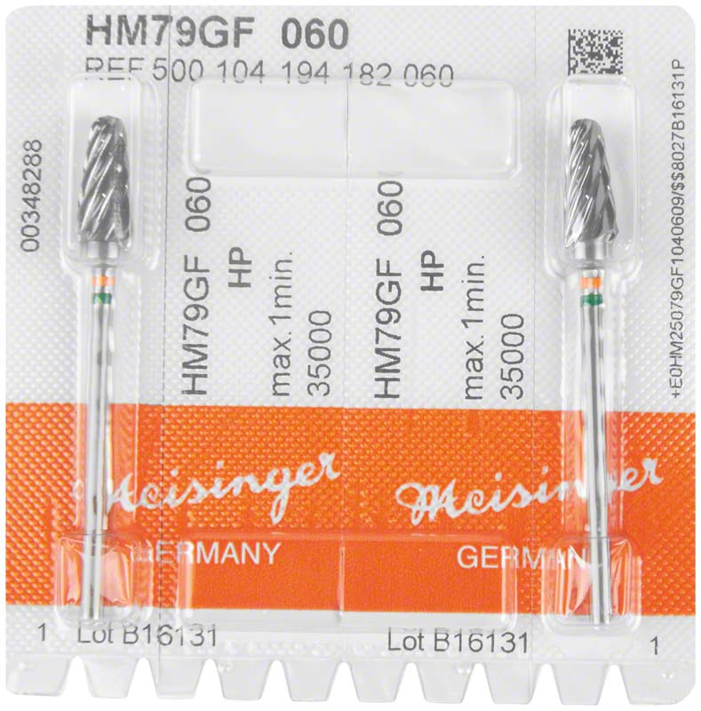 HM-Fräser GF - Packung 2 St. Facettenverz. Querhieb, orange/grün grob, HP, Figur 194, 11,4 mm, ISO 060