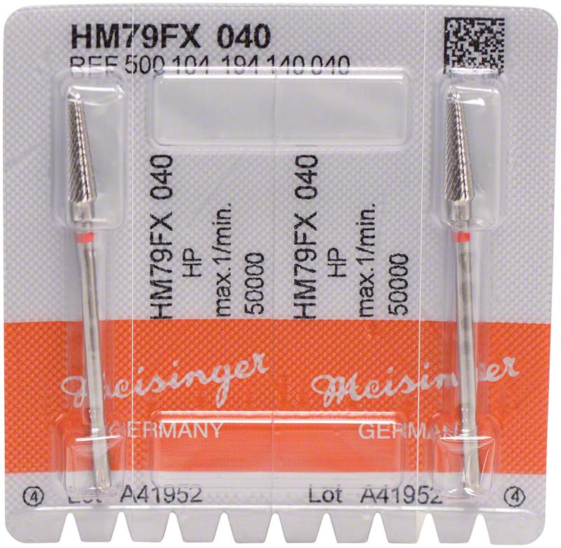 HM-Fräser FX - Packung 2 Stück kreuzverzahnt, rot fein, HP,  Figur 194, 14,2 mm, ISO 040