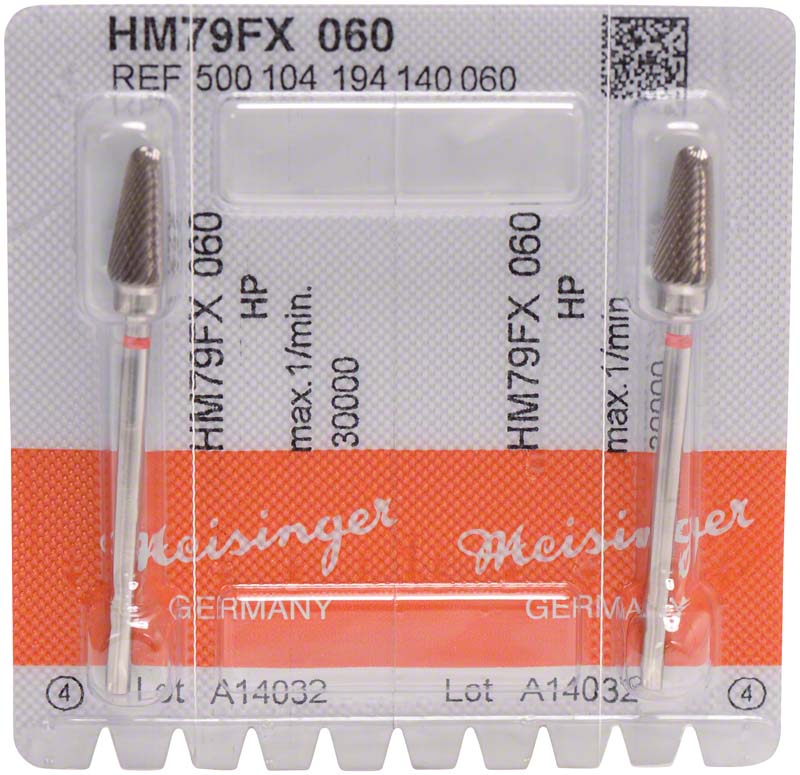 HM-Fräser FX - Packung 2 Stück kreuzverzahnt, rot fein, HP,  Figur 194, 12,7 mm, ISO 060
