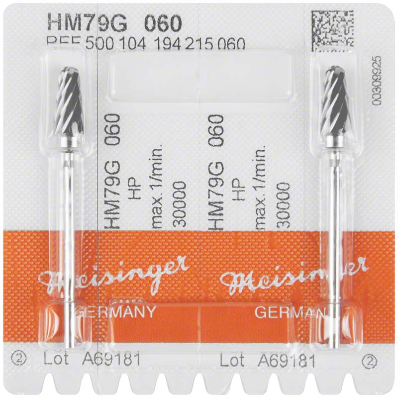 HM-Fräser G - Packung 2 Stück grün grob, HP, Figur 194, 12,7 mm, ISO 060