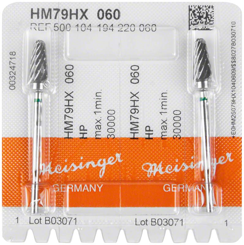 HM-Fräser HX - Packung 2 Stück kreuzverzahnt, grün grob, HP, Figur 194, 12,7 mm, ISO 060